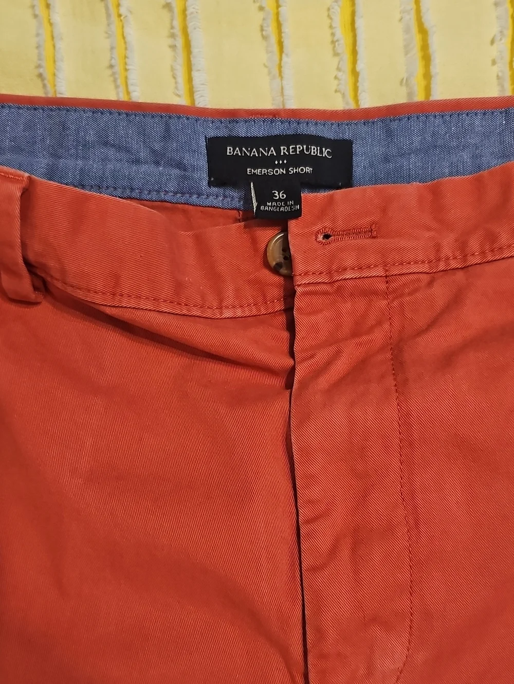 Banana Republic Orange Emerson Shorts with Chambray Waistband